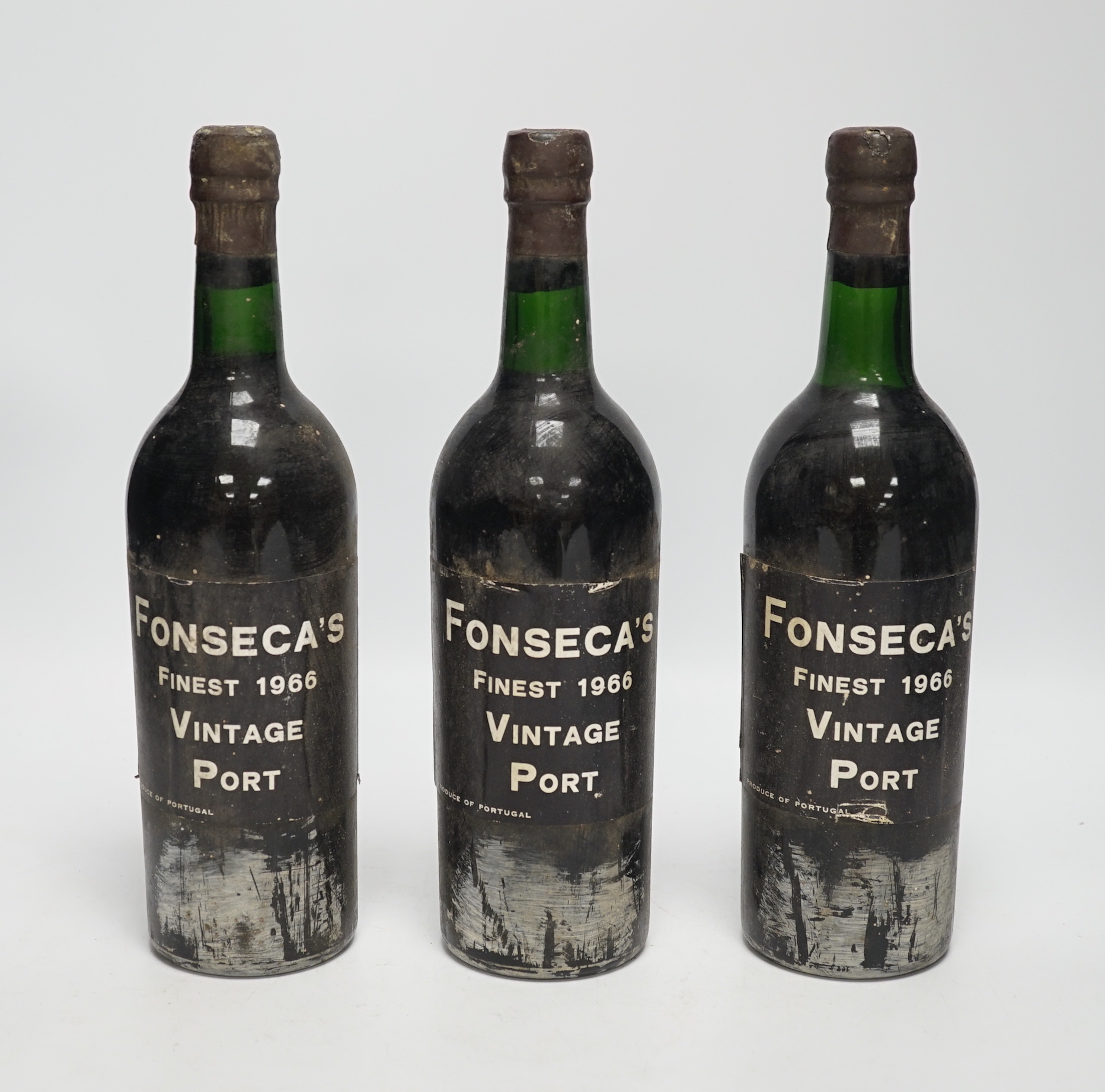 Three bottles of Fonseca 1966 Vintage Port